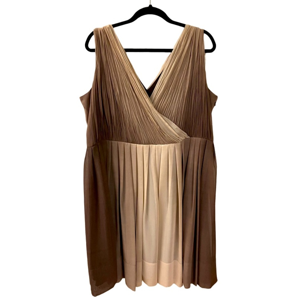 TALBOTS Cocktail Dress Women’s Plus SIZE 18W Ombre Sleeveless Front/Back V-Neck